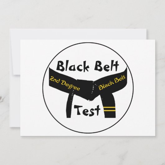 Martial Arts 2e Graad Black Belt Test Uitnodiging (Achterkant)