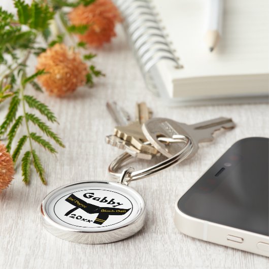 Martial Arts 2e graads Black Belt Sleutelhanger (Zijkant)