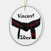 Martial Arts 3e graads zwarte riem (rood) Keramisch Ornament (Links)