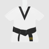Martial Arts 3e graads zwarte riem uniform gedatee Ornament (voorkant)