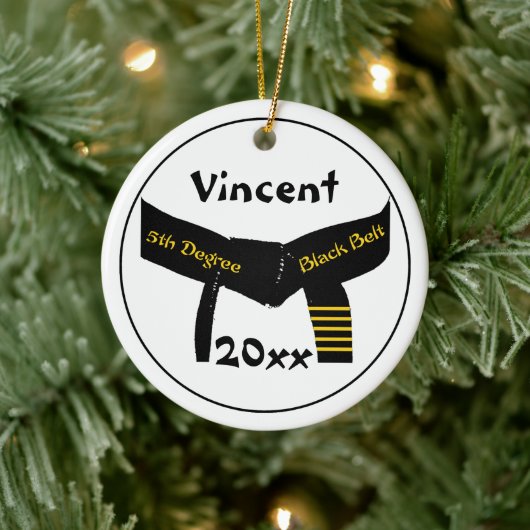Martial Arts 5e graads zwarte riem Keramisch Ornament (Boom)