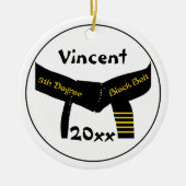 Martial Arts 5e graads zwarte riem Keramisch Ornament (Voorkant)