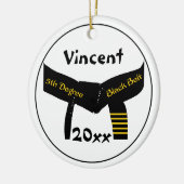 Martial Arts 5e graads zwarte riem Keramisch Ornament (Links)