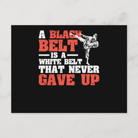 Martial Arts A black belt is a white Briefkaart (Voorkant)