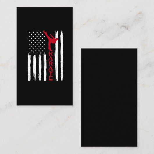 Martial Arts American Flag US Karate Fighter Visitekaartje (Voorkant / Achterkant)