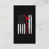 Martial Arts American Flag US Karate Fighter Visitekaartje (Voorkant)