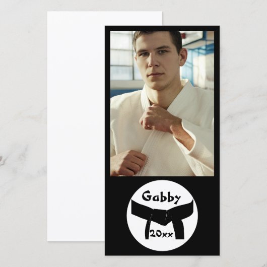 Martial Arts Basic Black Belt-fotokaart (Voorkant / Achterkant)