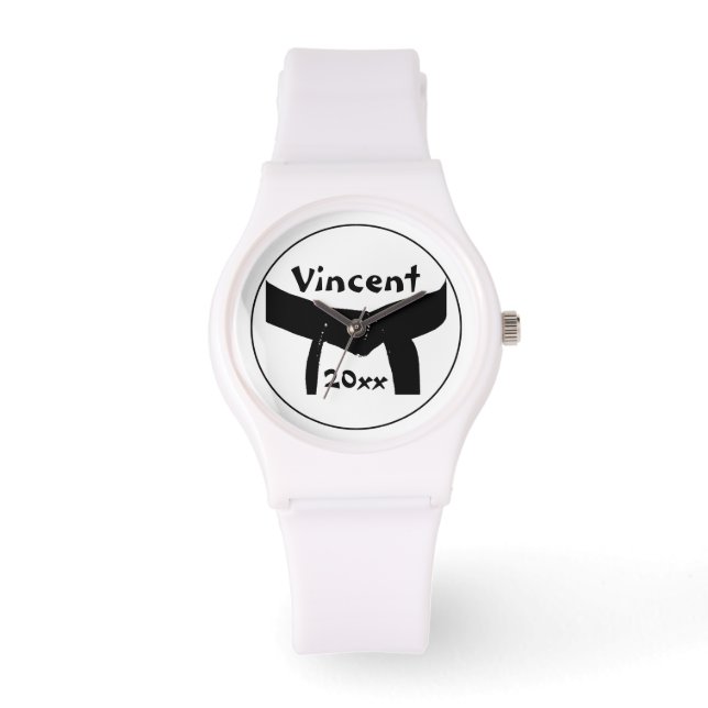 Martial Arts Basic Zwarte Riem Polshorloge Horloge (Voorkant)