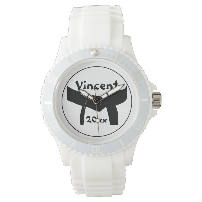 Martial Arts Basic Zwarte Riem Polshorloge Horloge (Voorkant)