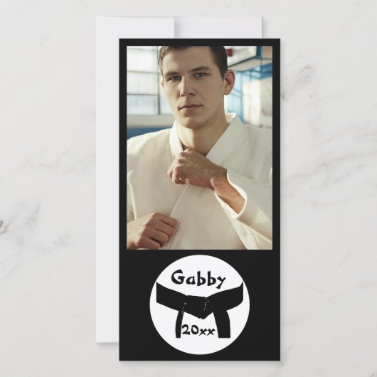 Martial Arts Basis Zwart Band Fotokaart (Voorkant)