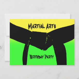 Martial Arts Birthday Party Invitation Kaart