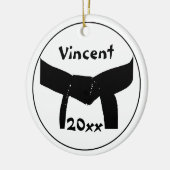 Martial Arts Black Belt Club Keramisch Ornament (Links)