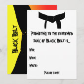 Martial Arts Black Belt Exam Rood Geel Uitnodiging (Voorkant / Achterkant)