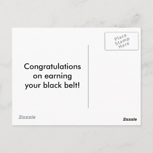 Martial Arts Black Belt gefeliciteerd Briefkaart (Achterkant)