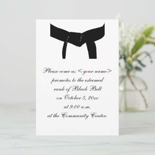 Martial Arts Black Belt Journey Promotietest Kaart (Staand voorkant)