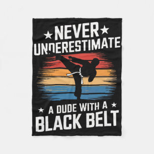 Martial Arts Black Belt Karate Jiu Jitsu Taekwondo Fleece Deken