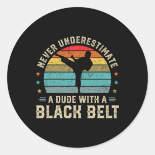 Martial Arts Black Belt Karate Jiu Jitsu Taekwondo Ronde Sticker