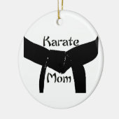 Martial Arts Black Belt Karate mam Keramisch Ornament (Links)
