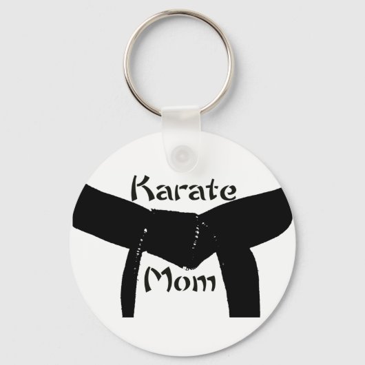 Martial Arts Black Belt Karate Mam Sleutelhanger (Voorkant)