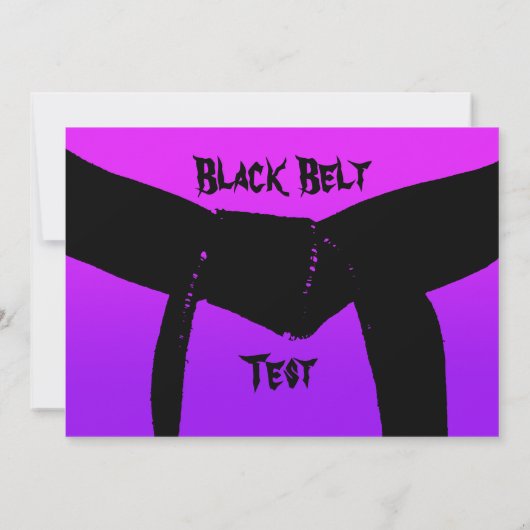 Martial Arts Black Belt Promotie Test Roze Paarse Kaart (Achterkant)
