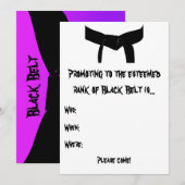 Martial Arts Black Belt Promotie Test Roze Paarse Kaart (Voorkant / Achterkant)