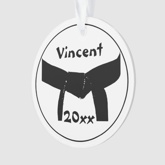 Martial Arts Black Belt Rank Ornament (voorkant)