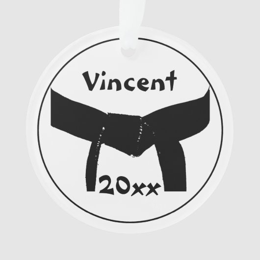 Martial Arts Black Belt Rank Ornament (voorkant)