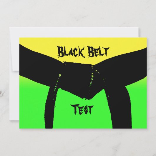 Martial Arts Black Belt Rank Test geel groen Kaart (Achterkant)