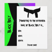 Martial Arts Black Belt Rank Test groen paarse Kaart (Voorkant / Achterkant)