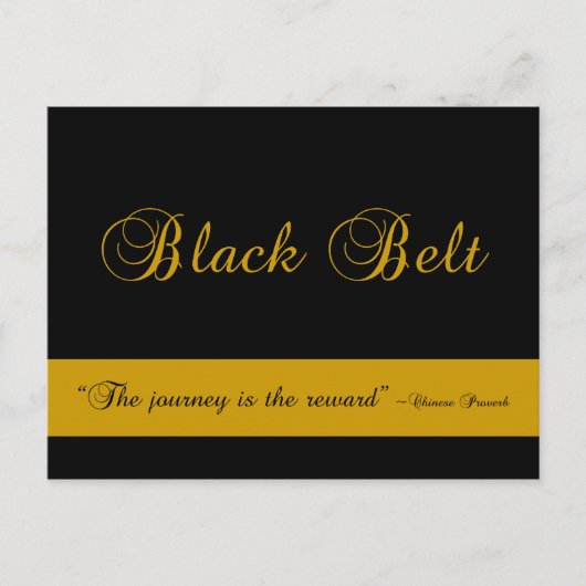 Martial Arts Black Belt Reis gefeliciteerd Briefkaart (Voorkant)