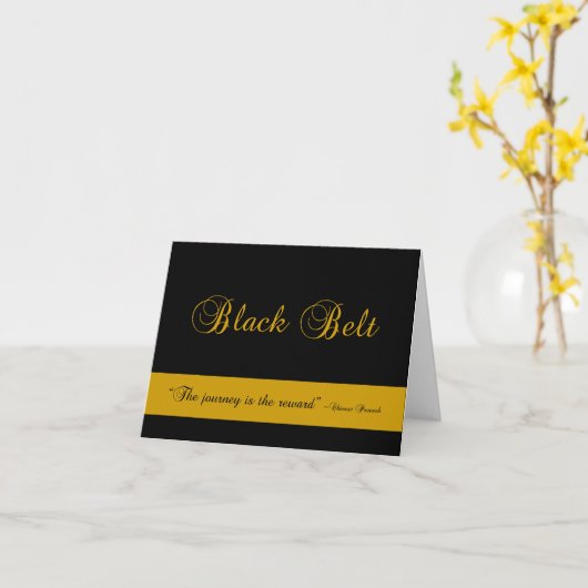 Martial Arts Black Belt Reis gefeliciteerd Kaart (Gele Bloem)