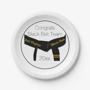 Martial Arts Black Belt Test Party Gefeliciteerd Papieren Bordje