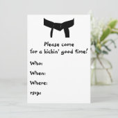 Martial Arts Black Belt Verjaardagsfeest Uitnodigi Kaart (Staand voorkant)