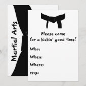 Martial Arts Black Belt Verjaardagsfeest Uitnodigi Kaart (Voorkant / Achterkant)