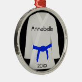 Martial Arts Blauwe Band Ornament (Rechts)