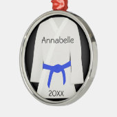 Martial Arts Blauwe Band Ornament (Links)