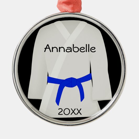 Martial Arts Blauwe Band Ornament (Voorkant)