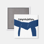 Martial Arts Blue Belt Gefeliciteerd Magneet (Voorkant / Achterkant)