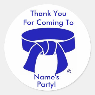 Martial Arts Blue Belt party bedankt jullie sticke Ronde Sticker