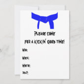 Martial Arts Blue Belt Verjaardagsfeest Uitnodigin Kaart (Voorkant)