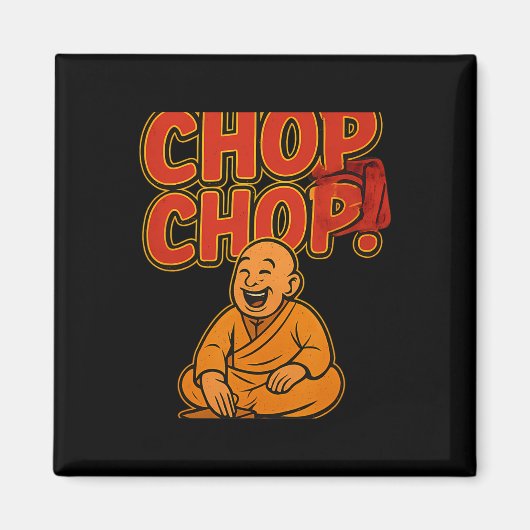 Martial Arts Boksen Humor Chop Chop Cartoon Priest Magneet (Voorkant)