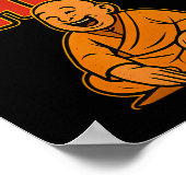 Martial Arts Boksen Humor Chop Chop Cartoon Priest Poster (Hoek)