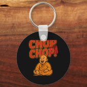 Martial Arts Boksen Humor Chop Chop Cartoon Priest Sleutelhanger (Voorkant)