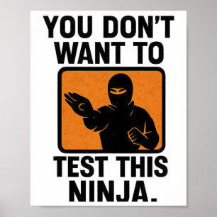 Martial Arts Boksen Ninja Gevaar Sjabloon Grafisch Poster