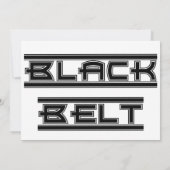 Martial Arts Bold Black Belt Promotie Test Uitnodi Kaart (Achterkant)