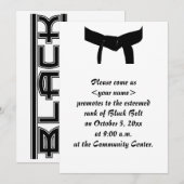 Martial Arts Bold Black Belt Promotie Test Uitnodi Kaart (Voorkant / Achterkant)