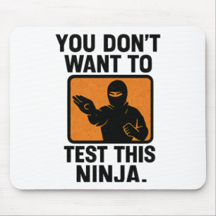 Martial Arts Boxing Ninja Danger Stencil Graphic Muismat