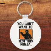 Martial Arts Boxing Ninja Danger Stencil Graphic Sleutelhanger (Voorkant)