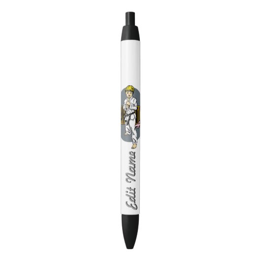 Martial Arts Boy Zwarte Inkt Pen (Voorkant Verticaal)
