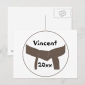 Martial Arts Brown Belt Briefkaart (Voorkant / Achterkant)